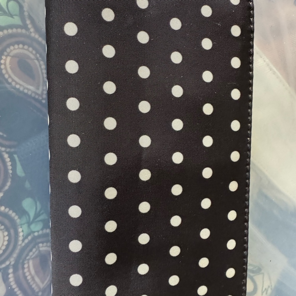 Fossil black and white polka dots Zippered wallet.